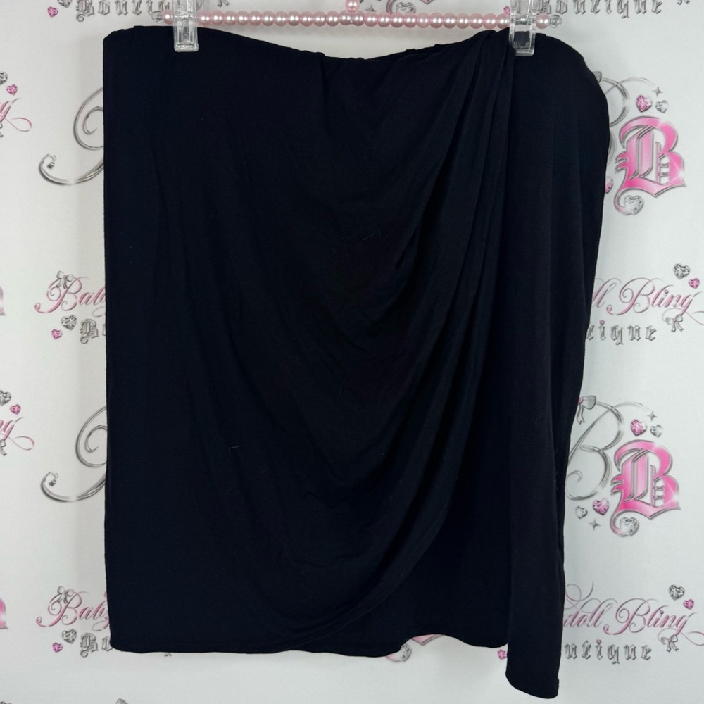 Max Studio skirt pleated swoop style Asymmetrical Black Skirt